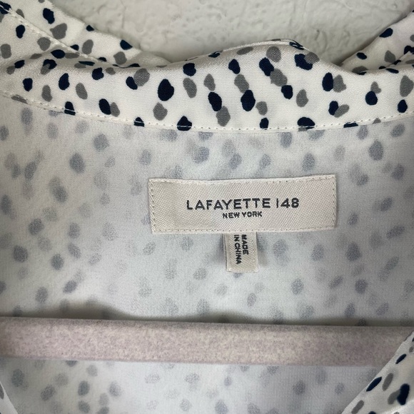 Lafayette 148 New York 100% Silk Button Down Blouse | Small - Picture 3 of 6